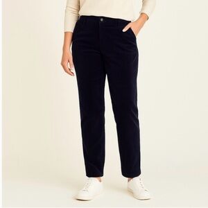 J. Jill Women's Straight Leg Velvet Pants - Navy Blue